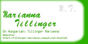 marianna tillinger business card